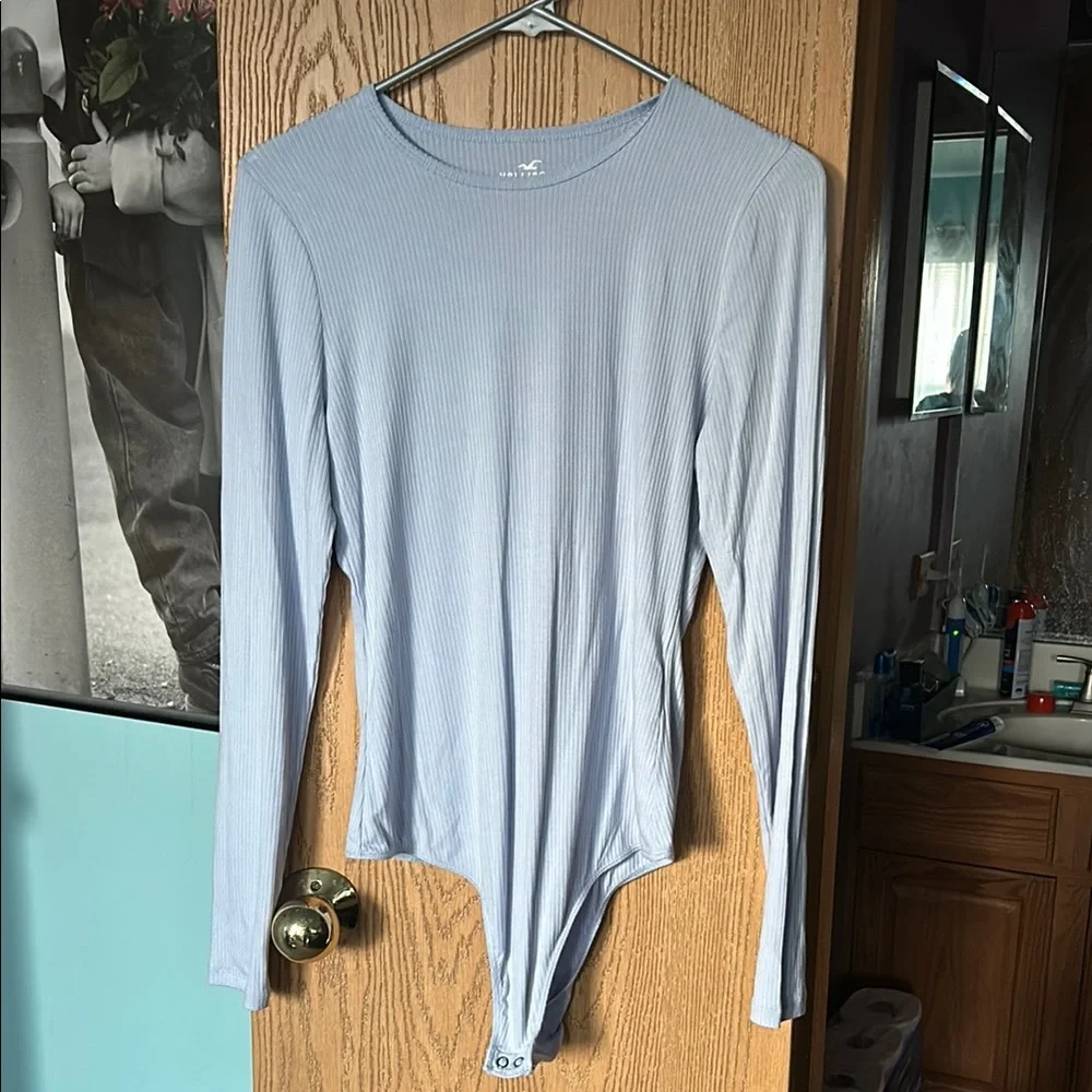 Light Blue Long Sleeve Bodysuit - Picture 1 of 3